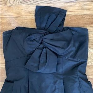 J. Crew Black Strapless Dress with Front Bow